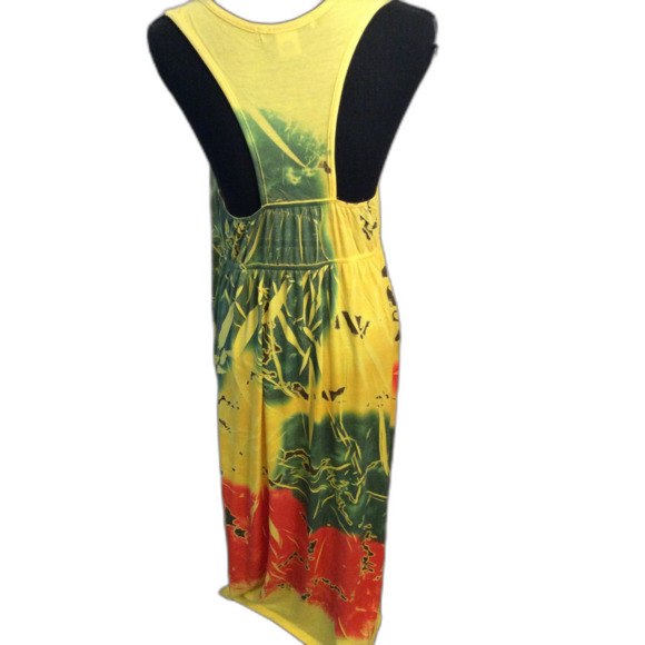 Daniel Benjamin XL Racerback Maxi Summer Dress Sleeveless Yellow - Picture 2 of 9